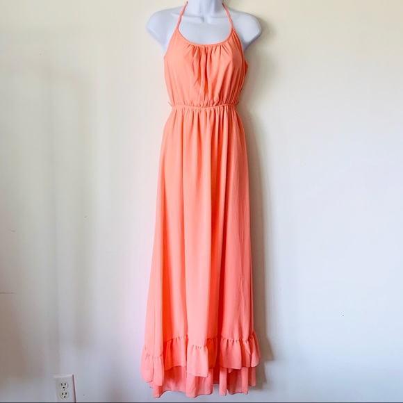 Forever 21 Dresses & Skirts - Forever 21 F21 • Pink Long Maxi Ruffles Dress XS